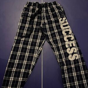 Boxercraft Black and White Plaid Joggers with SUCCESS Print